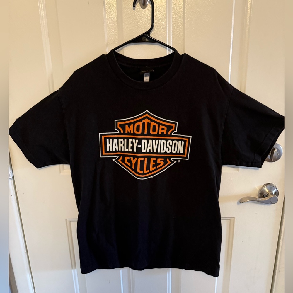 Harley-Davidson Black and Orange Short Sleeve Tee